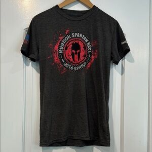 🔵 Reebok Spartan Race Gray Graphic T-Shirt Size Small